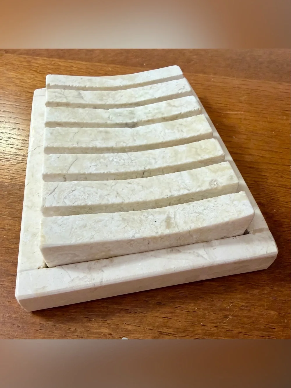 Creative Home Spa Collection Champagne Marble Soap Dish in Beige
